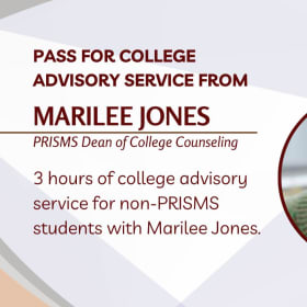 Pass for college advisory service from Marilee Jones item