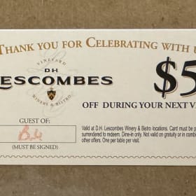 Lescombes gift card. $5 item
