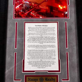 God Made a Fireman Framed Memorabilia item