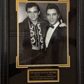 Johnny Cash & Elvis Presley Framed Memorabilia item