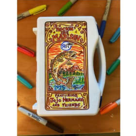 Custom Ian Davis Art Fly Box with setlist item