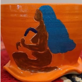 Sakitown 1 pottery cup (2.25”X 3”) by Dianne Meilli item