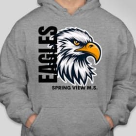#2 Grey Hoodie w/ Eagle BLACK font Adult 2XL-4XL item