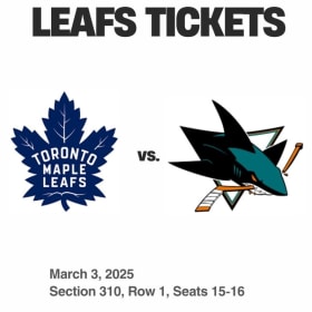 Toronto Maple Leafs Vs. San Jose Sharks item