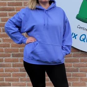 Chandail à capuchon (Hoodie) bleu lavande (Small) item