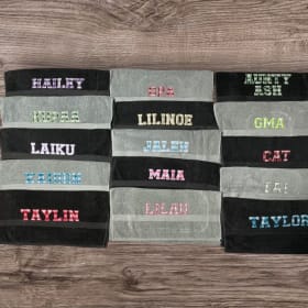 86. Custom Embroidered Towels (set of 3 towels) item