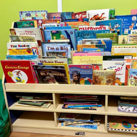 Shelf of books for Story Time Library item