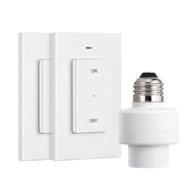 Remote Control Light Socket, 1 Wall Mounted Switch and 2 Bul item
