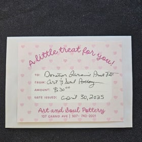 Art & Soul Pottery Gift Certificate item