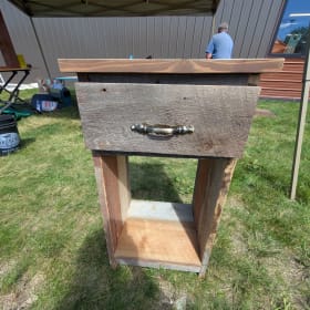 BBQ cabinet, wood mosaic art and Nightstand item