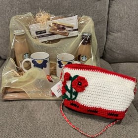 Handmade Crochet Purse + Coffee Bundle item