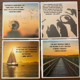 Set of 4 coasters- inspirational quotes item