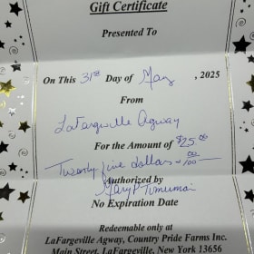 Basket # 6  LaFargeville Agway $25 Gift Card item