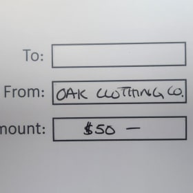 Oak Clothing Co Gift Certificate item