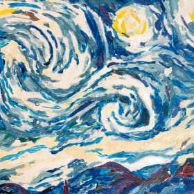 2F "Starry Night" Artwork - Acrylic Paint on Canvas item