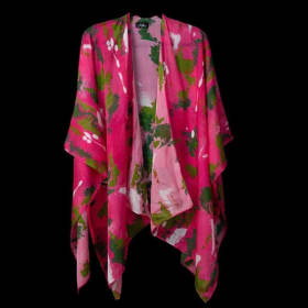 Pink and Green Wall Splash Cape Kimono item