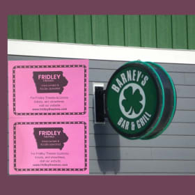 Barney's/Fridley Theatre:  Blue Ribbon Meal, T-Shirt, Movie item