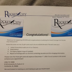 2 Gift Cards to Rocket City Chiropractic (1 of 2) item