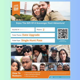 Let's Roam Scavenger Hunt Experience - Date Upgrade for 2 item