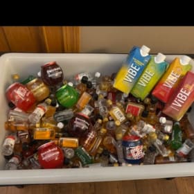 Cooler fire pit with nips item