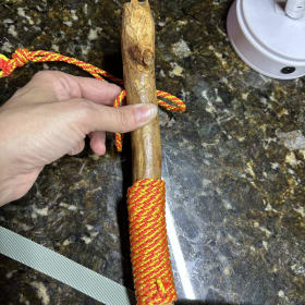 Basket # 22  Locally Carved Walking Stick & Day Pack item