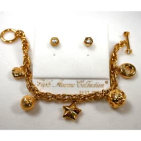 Jangles – Gold Charm Bracelet and Stud earrings item