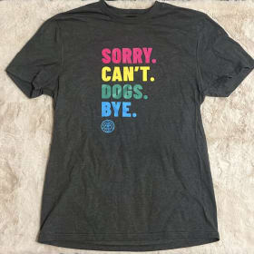 'Sorry. Can't. Dogs. Bye.'  T-Shirt in Grey item