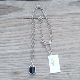 Kendra Scott Daphne Pave Navy Tiger's Eye Necklace item