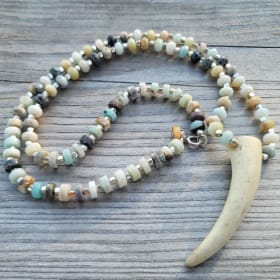 Deer Antler + Peruvian Opal Statement Necklace item