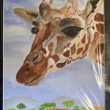 Matted Giraffe Print item