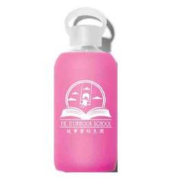 TSS Glass Water Bottle with PINK Silicone Sleeve item