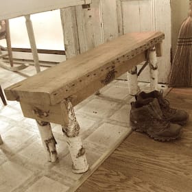 135. Hand-crafted, one-of-a-kind, Pine & Birch “Boot Bench” item