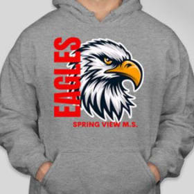 #6 Grey Hoodie w/ Eagle RED font Adult 2XL-4XL item