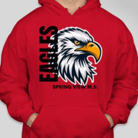 #4 Red Hoodie w/ Eagle BLACK font Adult 2XL-4XL item