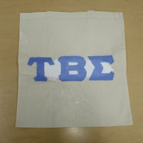 White Totebag w/ Blue Letters and White item