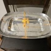 Pewter Rounded Square Serving Bowl Dish item