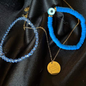 Item 87. Evil Eye, Swarovski bracelet & Faith/Fear item