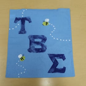 Blue Totebag w/ Blue Letters and Bees item