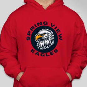 #10 Red Hoodie w/ Eagle Circle BLACK font Adult 2XL-4XL item