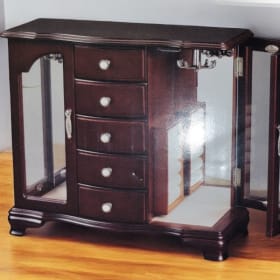 Elegant Wooden Jewelry Box with Cherry Finish item