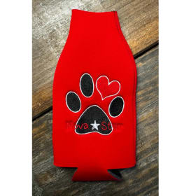 Zipper top Bottleneck Koozie, Red item