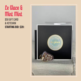 $50 La Glace Gift Card & Mint Mint Keychain item
