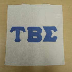 White Totebag w/ Blue Letters item