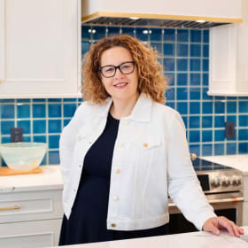 Parma 64" Blue Glass Floor Lamp,Valued at 429.95 item