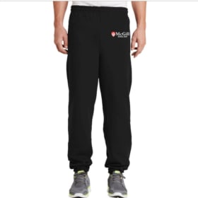 Elastic Bottom Sweatpants with writing on them item