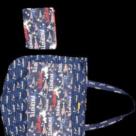 Hand-quilted New England Patriots Bag Set item