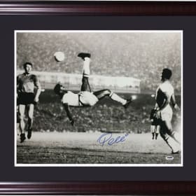 Pele Autographed Framed Display (Famous Bicycle Kick) item