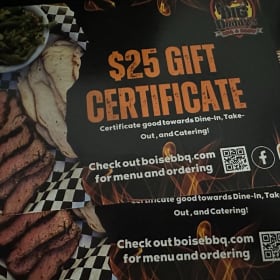 2  $25 Big Daddys BBQ Gift Certificate item