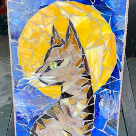 Handmade Cat in the Moon Mosaic ($500 Value) item