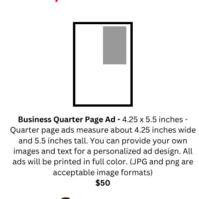 Business Quarter Page Ad $50 item